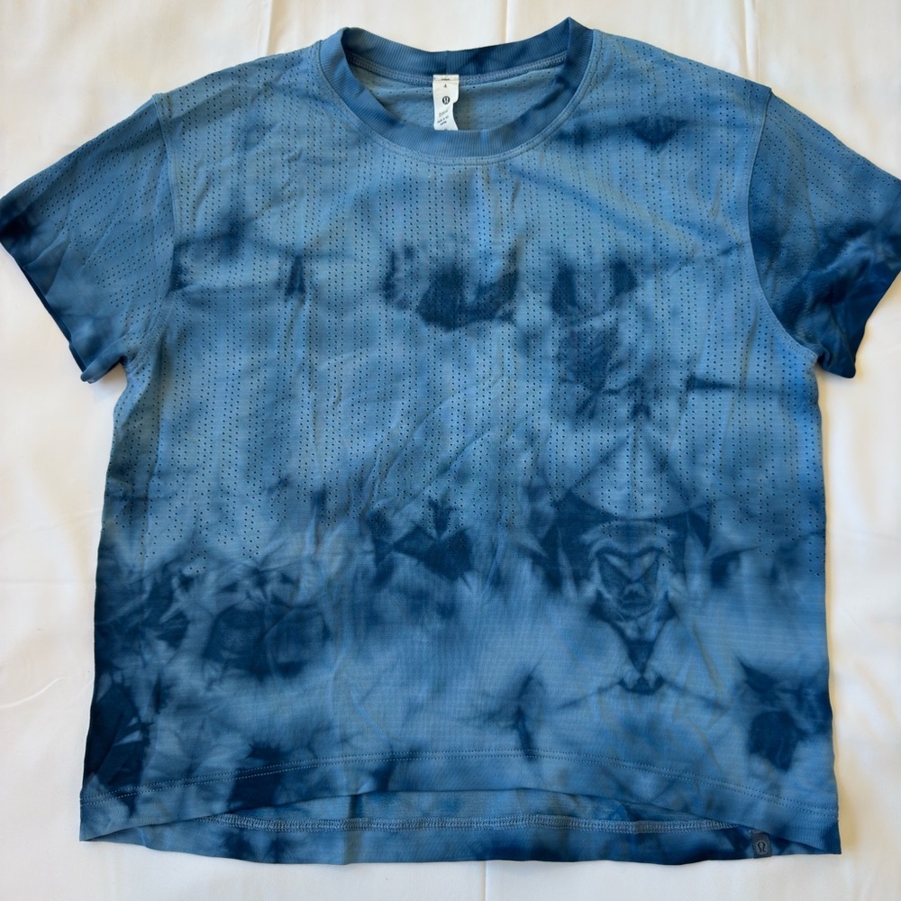 lululemon tie dye short sleeve workout top